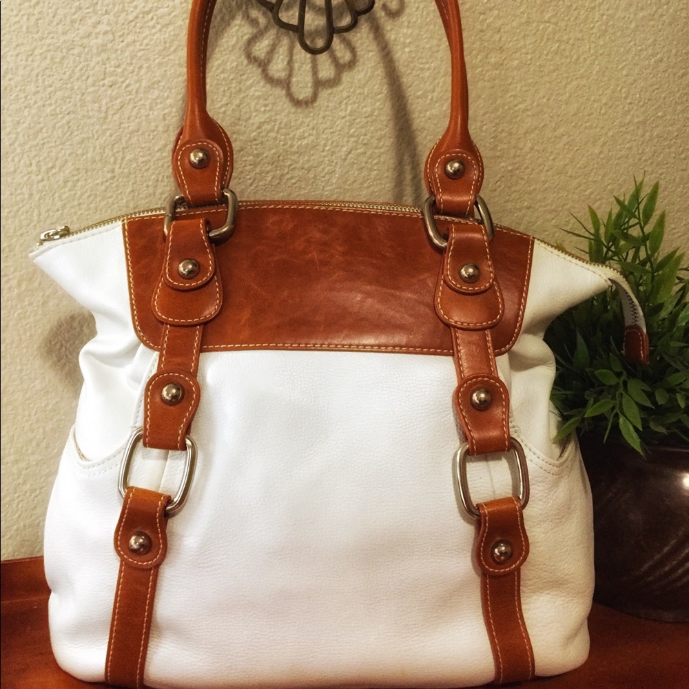 Luce White Leather Handbag